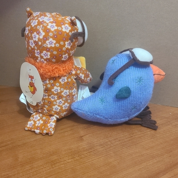 STARBUCKS Knit Plushies - Reading Owl and Bird with Glasses - Plush - Picture 2 of 4